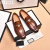 Top Quality LuxuriousMen Dress Shoes Couro Genuíno Preto Marrom Mocassins Business Handmade Shoe G Formal Party Office Wedding Men Mocassins Sapatos Tamanho 38-45