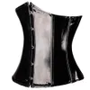 Corset gothique fétichiste noir sous le buste, Bustier en vinyle PVC à lacets, haut Punk S-2XL Body Shaper260j