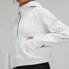 LU-08 Felpe con cappuccio da sub Giacca sportiva con mezza zip da donna Felpe con cappuccio da palestra per corsa all'aperto spazzolato287M