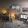 Masa Masası Saatleri Akıllı 3D Dijital Çalar Saat Duvar Saatleri Ev Dekoru Led Dijital Masa Saati Sıcaklık Tarihi Saati Nordic Lar277f