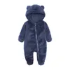 Autumn Winter Thick Newborn Baby Rompers Warm Fleece Baby Boys Costume Baby Girls Clothing Cute Animal Overall Baby Jumpsuits 2638