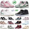 Mid Basketball Buty dla mężczyzn kobiety Sneaker Panda Space Jam Light Smoke Grey Diamond Diamond Pink Green Green Królewski Farba Drip Męskie Treny Sports Sneakers