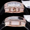 RM67-01 ExtraFlat Relógio Masculino Automático Rosa Ouro Diamante Suíço Clássico Tonneau Relógio de Pulso Transparente Dial Cristal de Safira À Prova D 'Água 10 Cores