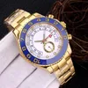 Novo relógio masculino mostrador branco moldura de cerâmica movimento automático vidro safira watch218s