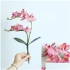 Dekoracyjne kwiaty wieńce sztuczny kwiat phalaenopsis 9 głów lateksu SIL prawdziwy dotyk Big Orc Dekoracja domowa