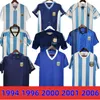 1994 1996 Argentinien Retro-Fußballtrikot Maradona 1978 1986 1998 2000 2001 2006 2010 Kempes Batistuta Riquelme HIGUAIN KUN AGUERO CANIGGIA AIMAR Fußballtrikots