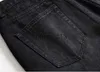 Herrenjeans Schwarze Röhrenjeans für Herren, solide zerrissene Jeans für Herren, neue lässige Stretch-Mann-Pantalon-Jeans x0911