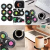 Mats Pads Table Retro Coasters 6Pcs For Coffee Record Drinks Colorf Decoration Home Office Bar Drop Delivery Garden Kitchen Dining Acc Dhrgx