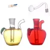 Mais novo mini apple fumar narguilé 10mm feminino água vidro dab rig bong cachimbo de água com tigela de queimador de óleo de vidro e mangueira de silicone