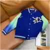 Mensjackor Designer Jacket Varsity Coats Men Leather Coat Flocked Sleeve Baseball Uniform Fashion Button Plus Drop Delivery Apparel DHT8H