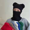 Bonés de ciclismo máscaras 2022 novo y2k urso orelhas gorros engraçado balaclava inverno bonito chapéu de malha feminino quente rosto cheio capa máscara de esqui chapéu 269s