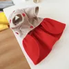Dog Apparel Autumn Winter Dress Cute Bear Pattern Christmas Puppy Red Skirt Small Keep Warm Coat Holiday Clothes Chihuahua Yorkshire