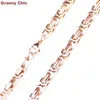 Granny Chic Classic Mens Selling Rose Gold Stainless Steel 6mm Byzantine Necklace Chain 7-40in Chains174b