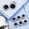 Boutons de manchette HAWSON boutons de manchette et clous ensemble cristal pour hommes chemise de smoking accessoires de fête de mariage affaires 230908