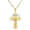 Pendentif Colliers Pendentif Colliers Simple Mode Croix Chaîne Collier Pour Femmes Hommes De Luxe Dames Or Bijoux Crucifix Christian Ornement Cadeau x0909