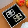 2 kleur Goud Zilver Broches Luxe Merk Designer Letters Broches Beroemde Dubbele Brief Pins Strass Pak Pin Sieraden Accessori204W