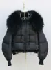 Women's Jackets 2023 Winter Women Short Jacket 90 Goose Down Coat with Large Real Raccoon Fur Collar Thick Warm Fashion Outerwear Streetwear 230908