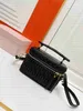 Fashionable leather pleated 1:1 mirror quality flip shoulder bag for women luxury zipper opening designer bag