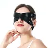 Mode Harnais En Cuir Masque Bdsm Sexy Cosplay Poppit Jeu Érotique Yeux Bandés Mascarade Érotique Halloween Carnaval Fête Masques Q0806240j