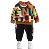 Ensembles de vêtements Vêtements pour enfants 2023 Automne Garçons Pull à manches longues à col rond 1 2 3 4 5 ans Bébé Big Bag T-shirts et pantalons PCS 230909