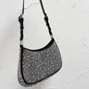 Luxury Bead Rhinestone Shoulder Bags Women Shiny Diamond Handbags Hobos Beading Baguettes Bling Beads Purses Triangle Glittering D232S