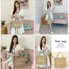 Shopping Bags Custom Name Jute Shopping Bag Women Handbag With Handle Waterproof Large Capacity Sundries Storage Bag Personalized Gift Bags 230908