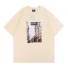 Ins American Fashion Kit Soho Vintage Tee York Photo Tシャツ大幅な半袖Yee Zus