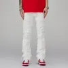 Dżinsy męskie 2023 punkowe ułożone białe proste spodnie Y2K Grunge Men Men Modne Hip Hop Kpop Kobiety bawełniane stare długie spodnie ropa hombre 230909