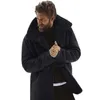 Men's Fur Faux Fur Winter Men Fleece Thick Warm Coat Outwear Fashion Male Trench Leather Jacket Long Sleeve Fur Mens Overcoat Clothing 230908