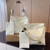 New Totes Designer 5A Bucket Bag Crobody väskor Lyxig handväska 30 cm Fashion Shoulder S Women Hbags Lambs Läderkoppling med märke Guld ch 2-stycke