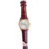 Reloj de lujo para mujer, verde, blanco, negro, rosa, esfera con diamantes, relojes para mujer, correa de cuero, relojes de pulsera de diseñador de primeras marcas, regalo para mujer 269a