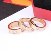 Mode Luxe Designer Ringen 4mm 5mm 6mm Paar Liefde Ring schroef Diamant titanium staal zilveren mannen en vrouwen Rose Gouden sieraden cadeau voor geliefde groothandel voor wederverkoop