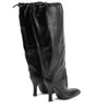 Marque d'hiver Sexy femmes bout pointu bottes hautes bottes longues plissées 8 cm talons hauts fins cuissardes chaussures de fête pour les filles chaussures de fête 35-43