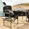 Camp Furniture Pack Folding Camping Chair med förvaringsficka och sidobord kompakt Portabla lägerstolar utomhus för läger gräsmatta vandring fiske hkd230909