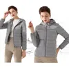 Kurzes, dünnes Yoga-Daunenjacken-Set für Damen, einfarbige Daunenjacke, sportliche Winterjacke, 7 Farben S-3XL