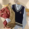 Item Title Preppy Style V Neck Knitted Vest Small For Women Autumn And Winter Short Pullover Jk