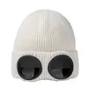 Pilotglasögon skidhålhatt för män kvinnor par matchar hattar mode garn tjock snö mössa vinterhuvud varmare