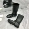 Bottes de pluie résistantes à l'eau pour femmes, bottes au genou, Tube moyen, fond épais, cheminée, Style britannique, chaussures Martin, taille 36-41