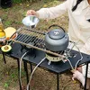 Camp Kitchen BBQ Grill Multifunctional Filemfire Campfire محمولة من الفولاذ المقاوم للصدأ التخييم صرت غاز موقد الوقوف في الهواء الطلق رف 230909