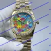 9 CLR Perfecte kwaliteit dameshorloges m128239-0056 128239 36 mm fotopuzzel Wijzerplaat Volledige diamanten rand Saffier rosé goud Automatisch mechanisch 128235 herenhorloge horloges