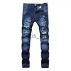 Jeans pour hommes 2018 Nouvelle mode déchiré Jeans hommes Patchwork évider imprimé mendiant pantacourt homme Cowboys Demin pantalon mâle Dropshipping11 x0909