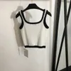 Дизайнерский Villus женский камзол модный тонкий вязаный пуловер жилет с буквенным принтом сексуальный топ на бретелях женские вязаные жилеты