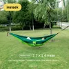 Hamac de camping mobilier d'extérieur Kraflo Survival voyage simple Hamac de parachute en tissu taffetas pour deux personnes avec mousquetons foncés et sangles d'arbre