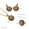 Bröllopsmycken set Kinel Ethnic Bride Crystal Flower Earring Ring mode antik guldhalsband för kvinnor Boho grossist 230909