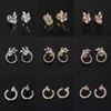 T Design open hoop stud earrings vine circle earrings 925 sterlling silver rose gold 18k gold plated jewelry Luxury Brand Valentin309f