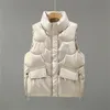 Giacca da donna Senza maniche Caldo Piumino Gilet Capispalla Colletto alla coreana Cerniera Gilet imbottito lucido solido Gilet con tasche D10 22 Drops 230908