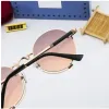 Lunettes de soleil de marque classiques de styliste, verres de soleil à la mode pour femmes, UV400, monture ronde en métal, lentille miroir avec boîte A68