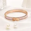 Europejski styl mody projektant marki Bracelets Kobiety Bankle luksusowa projektant biżuterii 18K Gold Splated Stael Wedding 247p