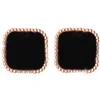 Clover Stud Coldings Designer dla kobiet Ohrringe Trendy mały kwiat Orecchini luksusowa biżuteria unikalna czarna dama projektantów prosta ZB002