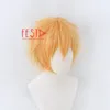 Cosplay Wigs Anime Chainsaw Man Denji Cosplay Wig Golden Short Wig Eyes Patch Heat-resistant Fiber Hair Free Wig Cap Party Role Play Men 230908